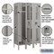 Salsbury Industries 1 Tier Vented Locker, 36"Wx66"Hx15"D, 3 Door, Gray, Unassembled 71355GY-U - alternate 4